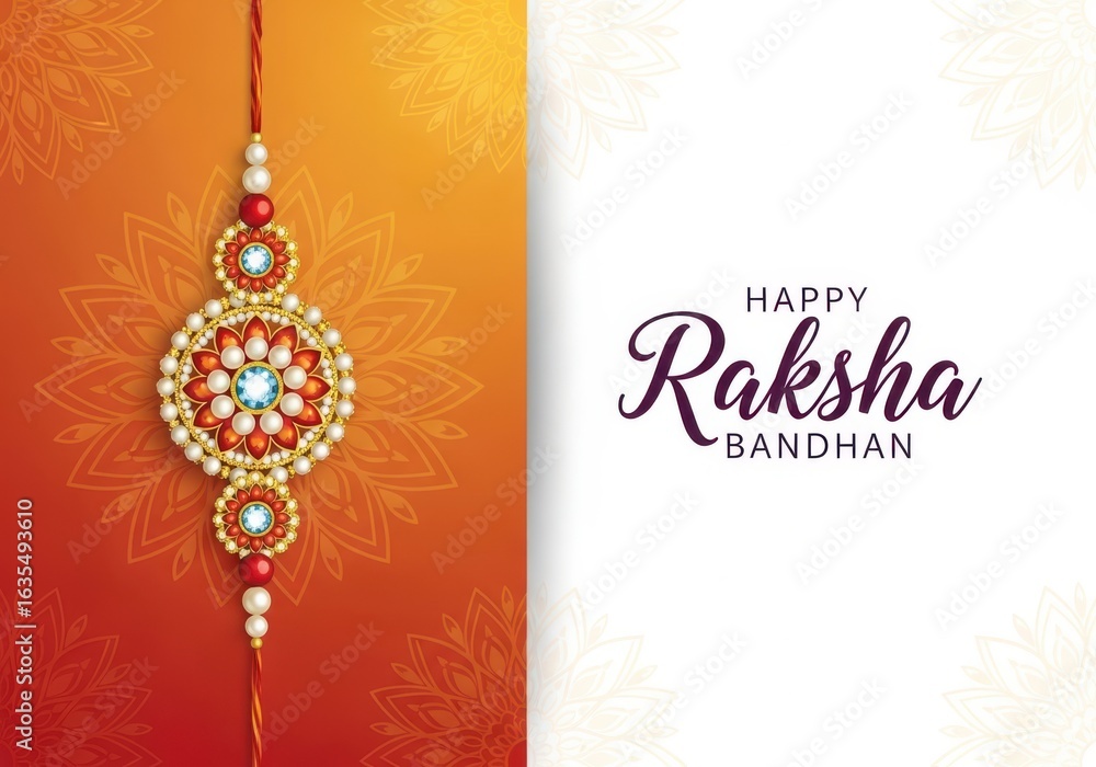 Naklejka premium Happy Raksha Bandhan