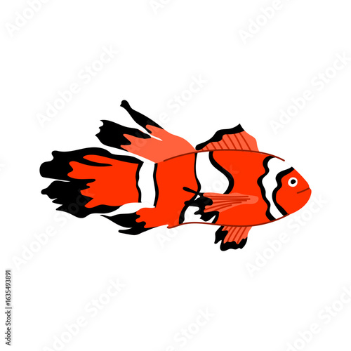 anemone clown fish cartoon vector illustration