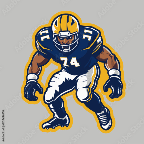 illustration of an American football player as a mascot