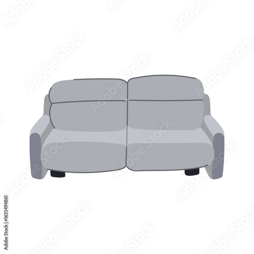 recliner couch leather cartoon vector illustration