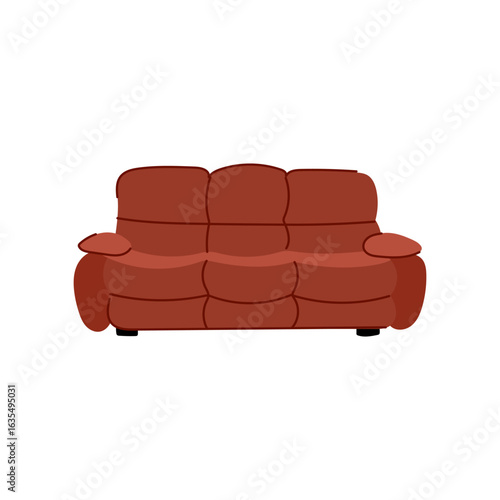 vintage couch leather cartoon vector illustration