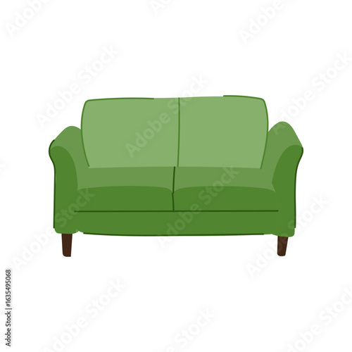 modern couch leather cartoon vector illustration