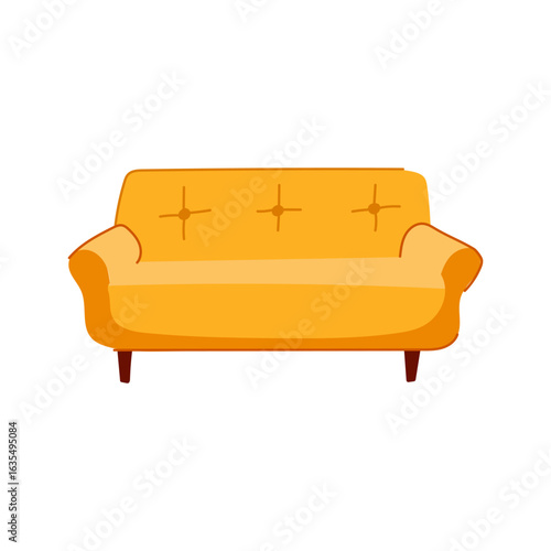 contemporary couch leather cartoon vector illustration