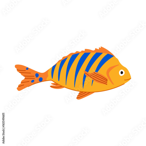 oscar exotic fish cartoon vector illustration