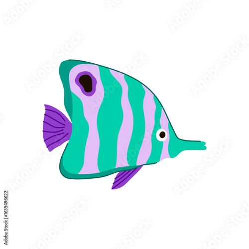 puffer exotic fish cartoon vector illustration