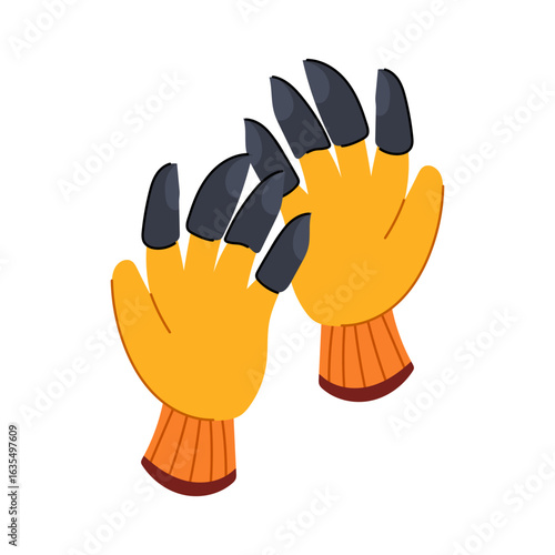 breathable garden gloves cartoon vector illustration