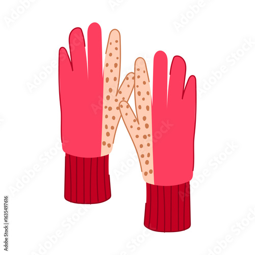 protection garden gloves cartoon vector illustration