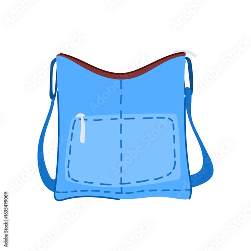 crossbody handbag woman leather cartoon vector illustration