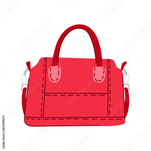 fashion handbag woman leather cartoon vector illustration