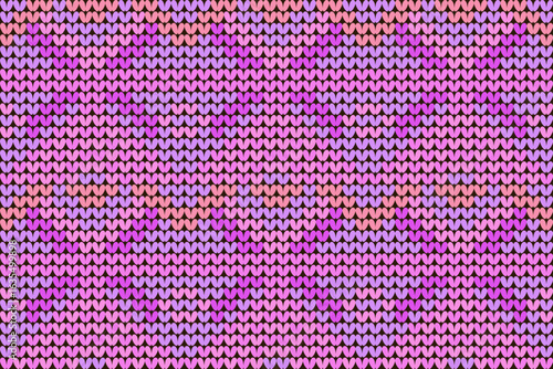 Knitted Fabric Texture with Zigzag Patterns in Pink and Purple Hues