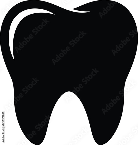 vibrant crisp clean stylish elegant modern detailed professional high quality Tooth Silhouette on Transparent Background