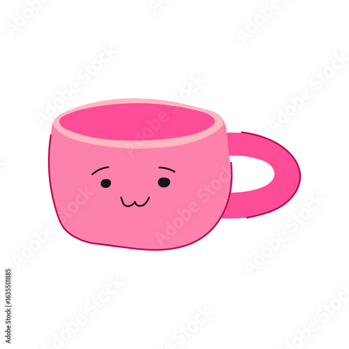 novelty kawaii mug cartoon vector illustration