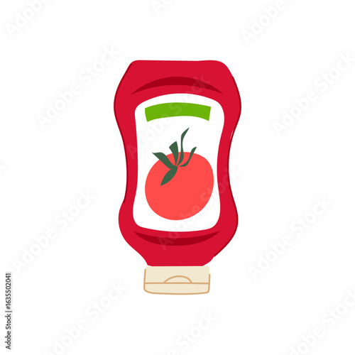squeeze ketchup bottle cartoon vector illustration