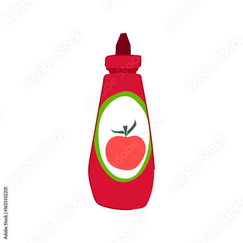 packaging ketchup bottle cartoon vector illustration