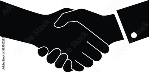 clean stylish elegant modern detailed professional high quality Handshake on Transparent Background in Silhouette Style