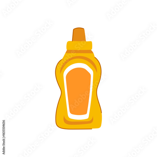 plastic mustard bottle cartoon vector illustration