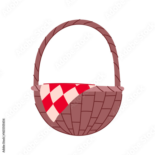 blanket picnic basket cartoon vector illustration