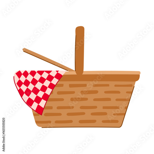 drinks picnic basket cartoon vector illustration