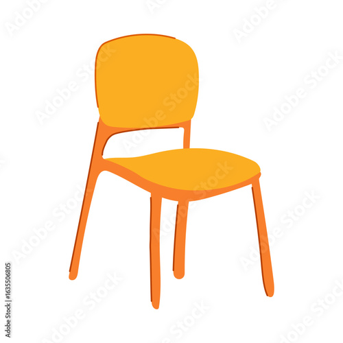 versatile plastic chair cartoon vector illustration