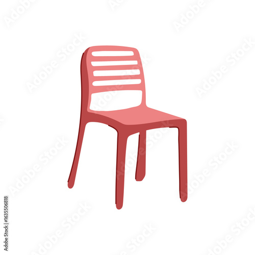 lightweight plastic chair cartoon vector illustration