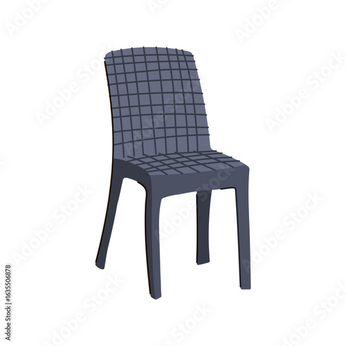 stackable plastic chair cartoon vector illustration