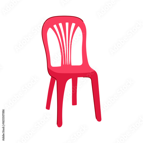 modern plastic chair cartoon vector illustration