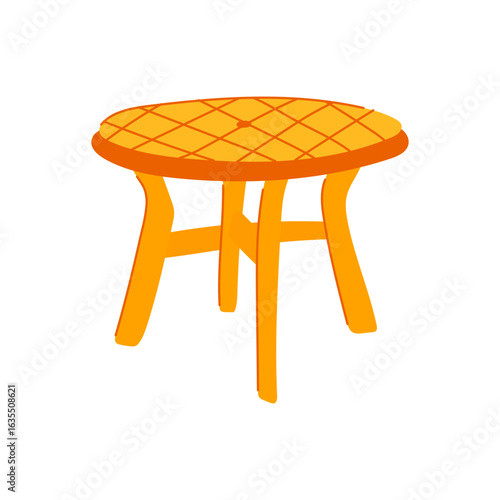 indoor plastic table cartoon vector illustration