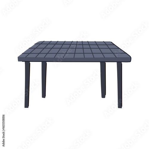 foldable plastic table cartoon vector illustration