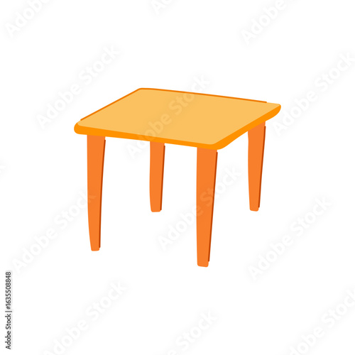 stackable plastic table cartoon vector illustration
