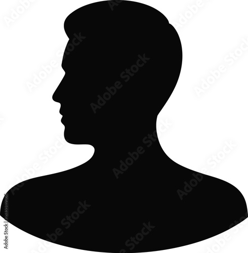 Male profile silhouette head shoulders