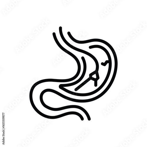 Black line icon for gastroscopy