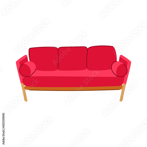 sectional reception sofa cartoon vector illustration