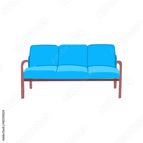 durable reception sofa cartoon vector illustration