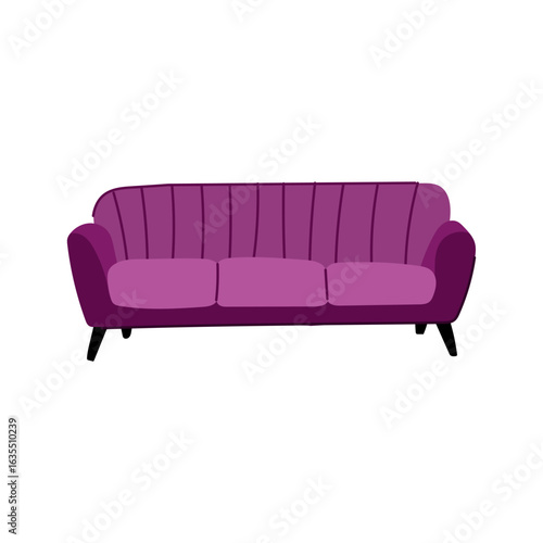 stylish reception sofa cartoon vector illustration