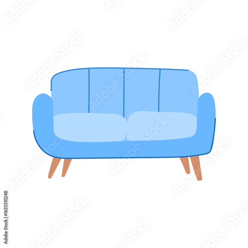 comfortable reception sofa cartoon vector illustration