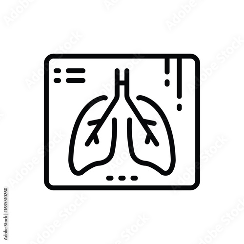 Black line icon for lung check