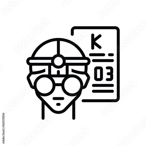 Black line icon for vision check