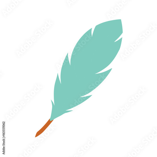 Bird feather watercolor illustration with white background perfect for nature designs