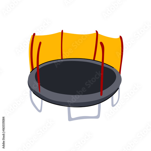 flip trampoline jumping cartoon vector illustration
