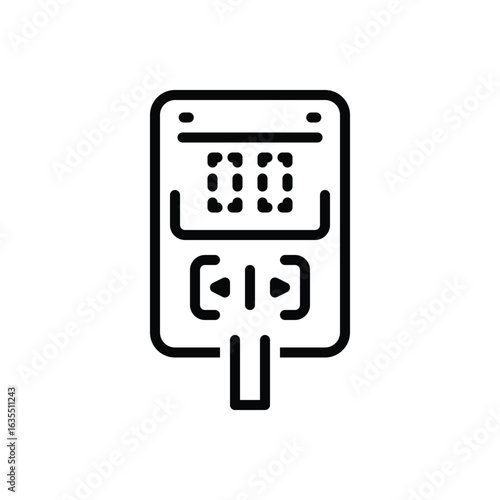 Black line icon for blood glucose meter
