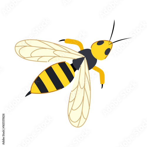 soar wasp cartoon vector illustration