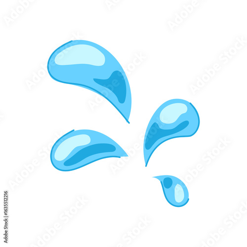 ripple water drops cartoon vector illustration