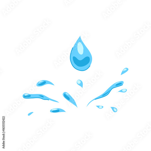 hydration water drops cartoon vector illustration