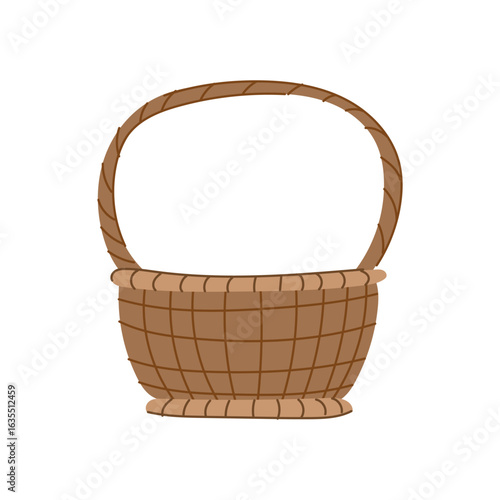 storage wicker basket cartoon vector illustration