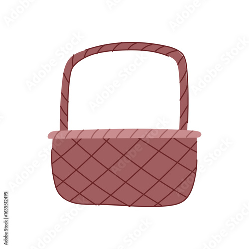 decorative wicker basket cartoon vector illustration