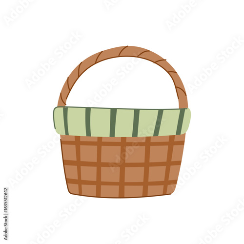 picnic wicker basket cartoon vector illustration