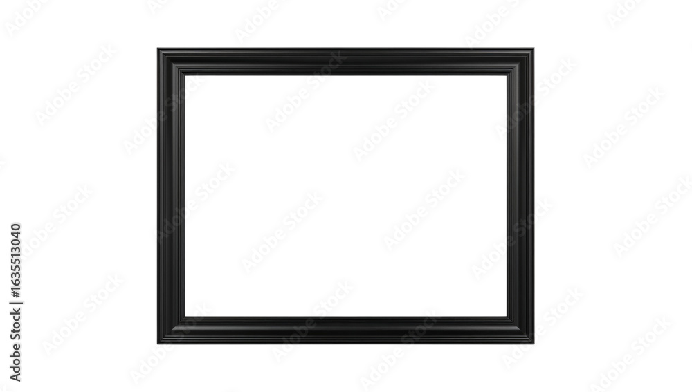 Classic rectangular frame isolated on transparent background, ready for artwork presentation and Classic rectangular frame isolated on transparent background, ready for artwork presentation and