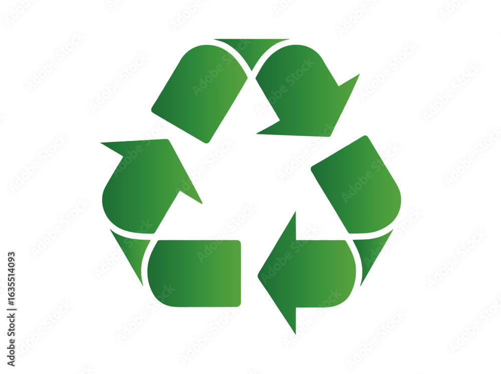 Fototapeta premium Recycling Initiative, Eco-Friendly Symbol, Urban Landscape, Graphic Design, Vibrant Green Concept