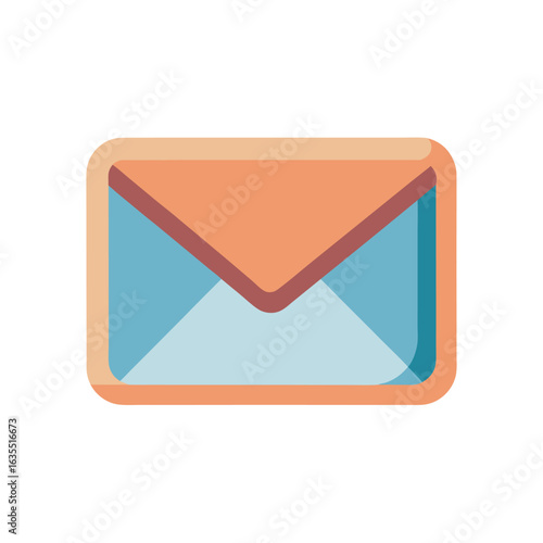 Watercolor envelope symbol on clean white background for messages or digital communication