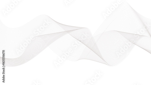 Abstract wave element for design. Digital frequency track equalizer. Wave with lines created using blend tool. Curved wavy line, smooth stripe.